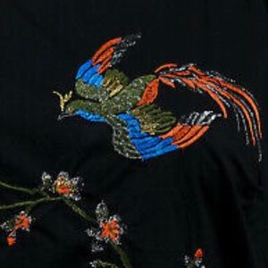 Jealous Tomato Bird Embroidered Bell Sleeve Top